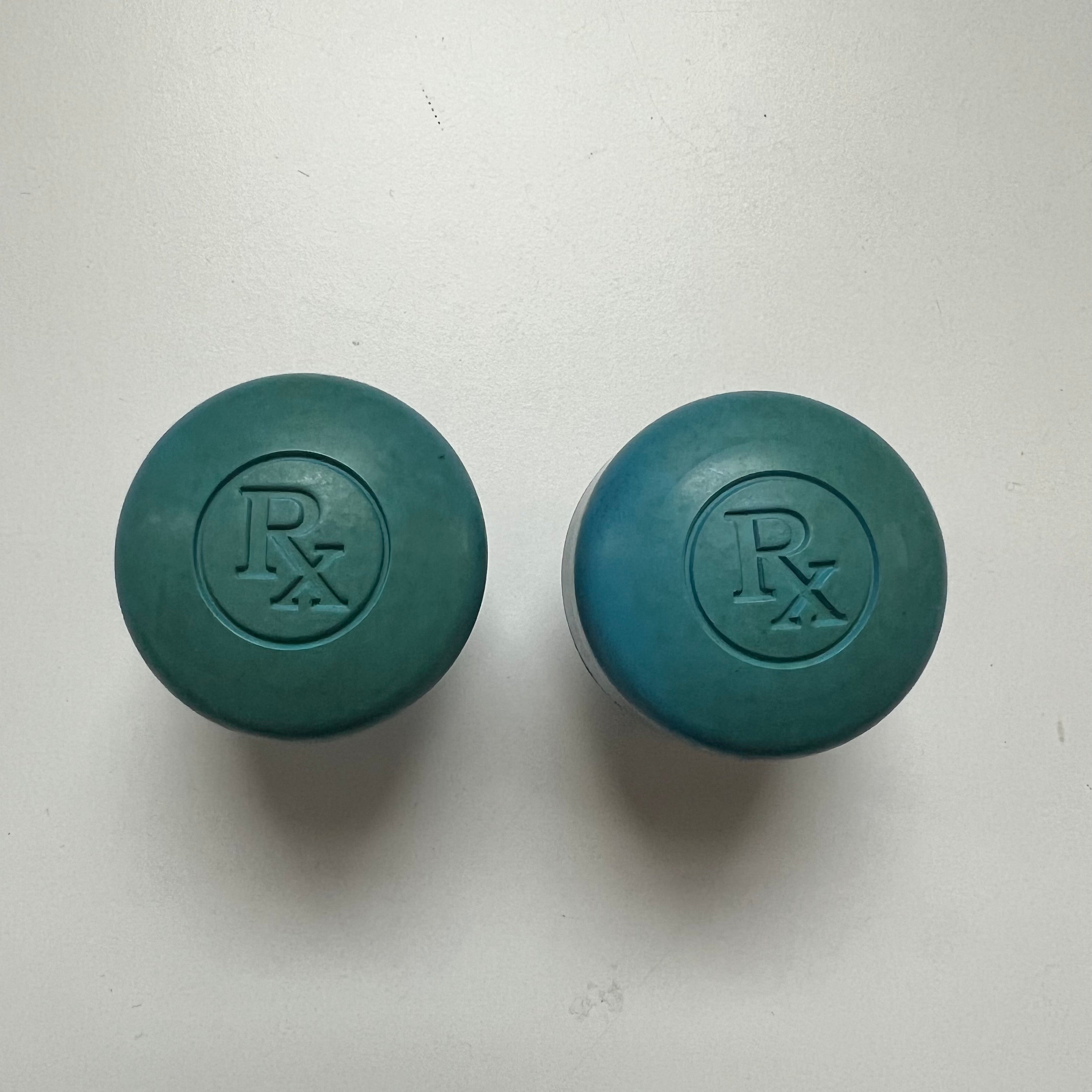 Sure Grip RX Toe Stops - Blue Roller Skating Stops for Derby, Rink & Outdoor Skating - Replacement Toe Guards for Roller Skates (Slight Discoloration)