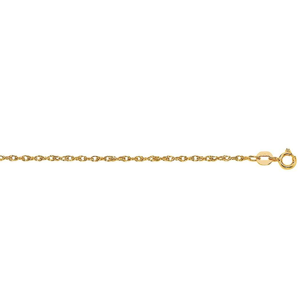 10k 16 Inch Yellow Gold Sparkle Cut Carded Rope Chain Necklace with Spring Ring Clasp - Durable Unisex Jewelry for Women & Men - Perfect for Gifts, Parties, Weddings & Everyday Wear