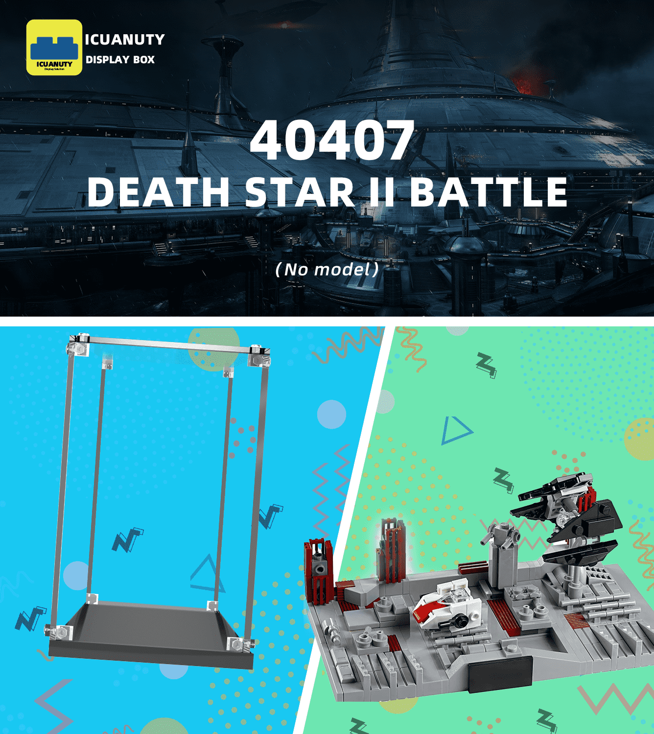 Lego Death Star II Battle 40407 Display Case - Premium Acrylic Showcase for Star Wars Collectibles | Perfect for Home Decoration & Gift Giving