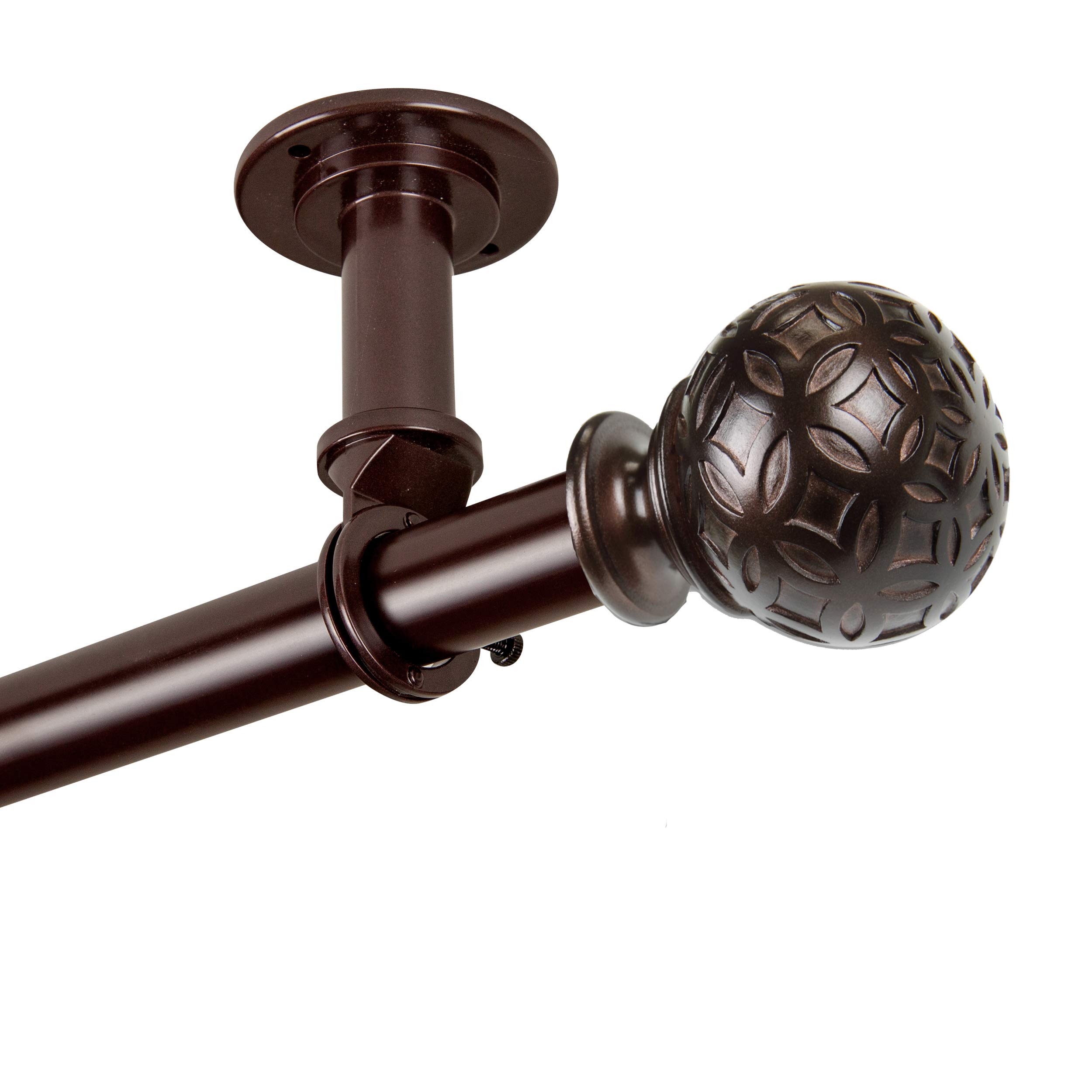 Rod Desyne Odelia 1 Inch Ceiling Curtain Rod - Adjustable 120 to 170 Inches - Bronze Finish Room Divider for Living Room, Bedroom & Home Decor
