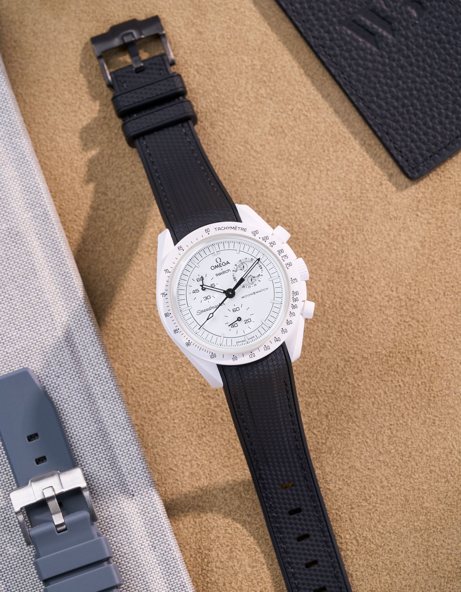 Original Omega X Swatch MoonSwatch Mission to Moonphase Rubber Watch Strap - Durable & Comfortable Replacement Band for Everyday Wear & Sports Activities