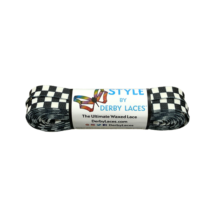 Checkered Waxed Shoe Laces - Durable & Stylish for Boots, Sneakers & Dress Shoes | Perfect for Outdoor, Work & Fashion Use