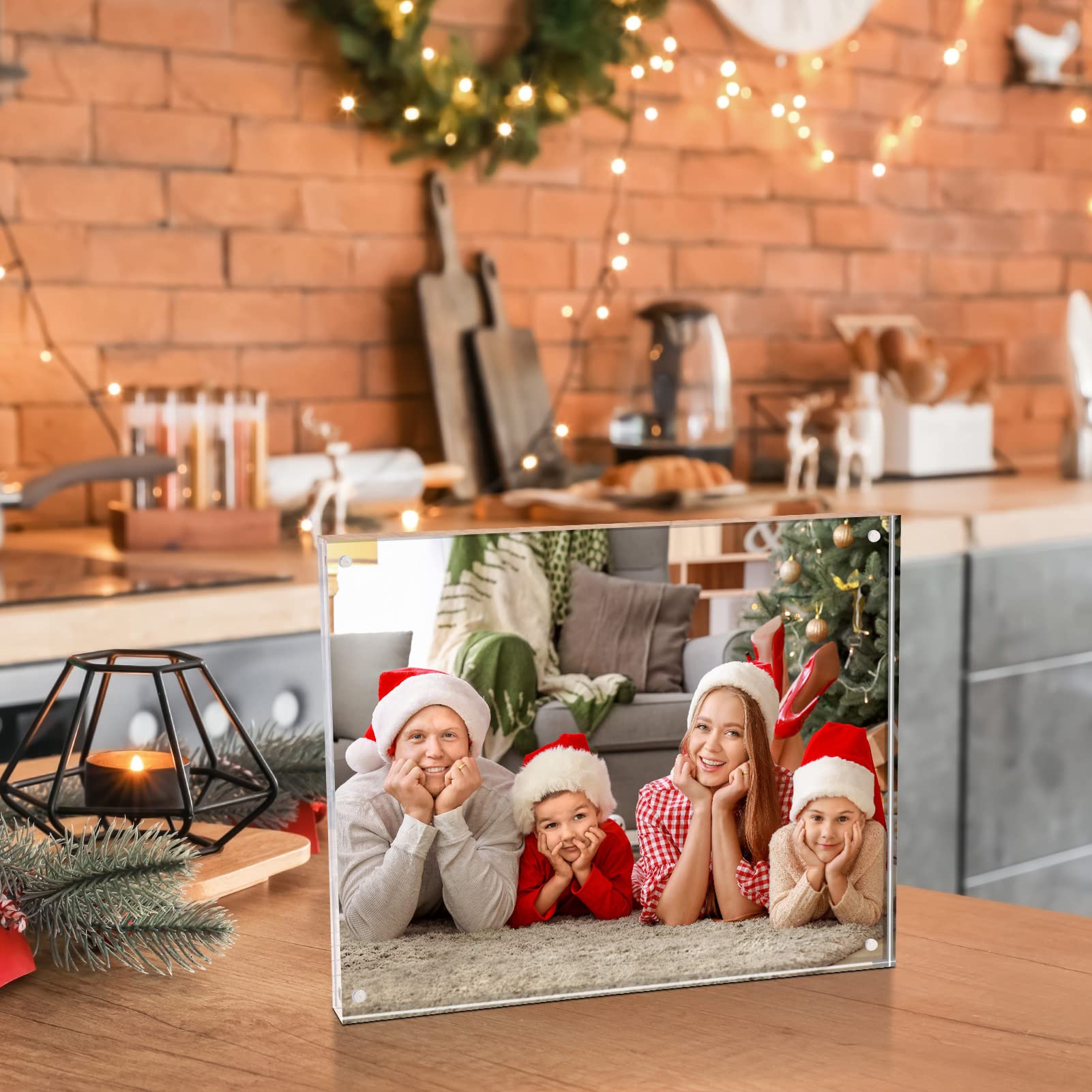 Premium 5 Pack 8x10 Magnetic Acrylic Picture Frames - 20% Thicker Shatterproof Clear Photo Frames, Self Standing Double Sided Display for Wall, Tabletop & Gift Giving - Perfect for Home Decor, Office & Wedding Photos