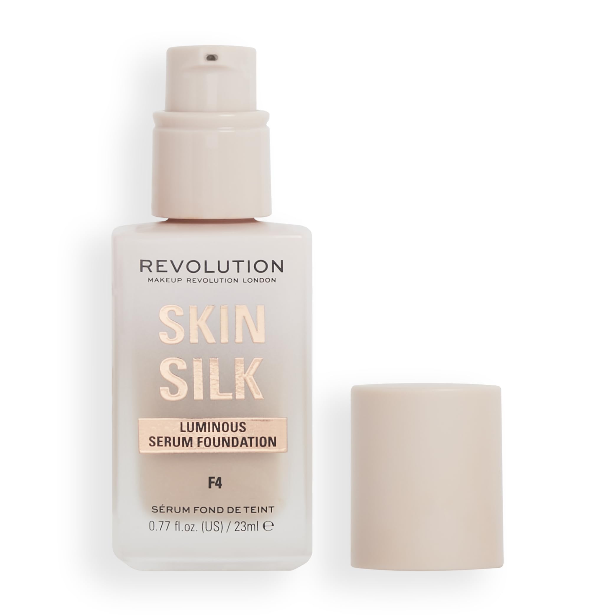 Revolution Beauty Skin Silk Serum Foundation - Light to Medium Coverage, Hydrating & Radiant with Hyaluronic Acid, Shade F4 for Light Skin Tones, 0.77 Fl Oz | Perfect for Daily Wear & Natural Makeup Looks