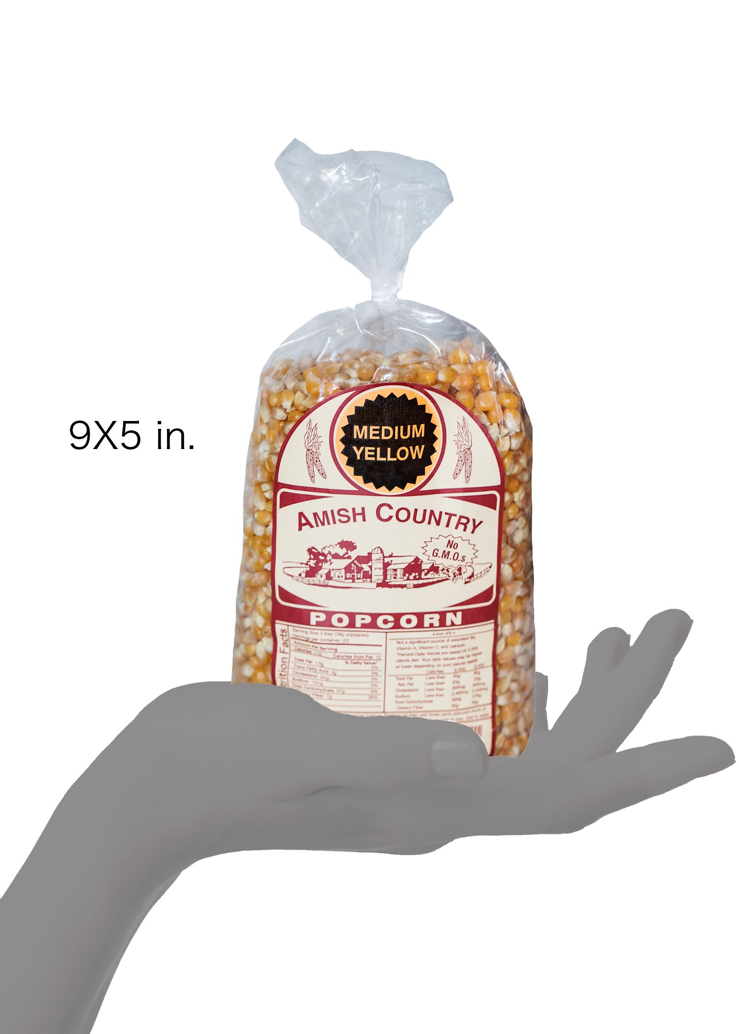 Amish Country Popcorn Kernels - 2 lb Bag of Medium Yellow, Non-GMO, Gluten Free, Old Fashioned Popcorn for Healthy Snacking, Movie Nights & Family Gatherings
