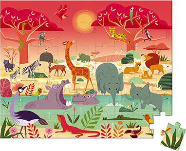 Animal Reserve Puzzle - 500 Piece Wildlife Jigsaw Puzzle for Adults & Kids, Perfect for Family Game Night & Educational Play
