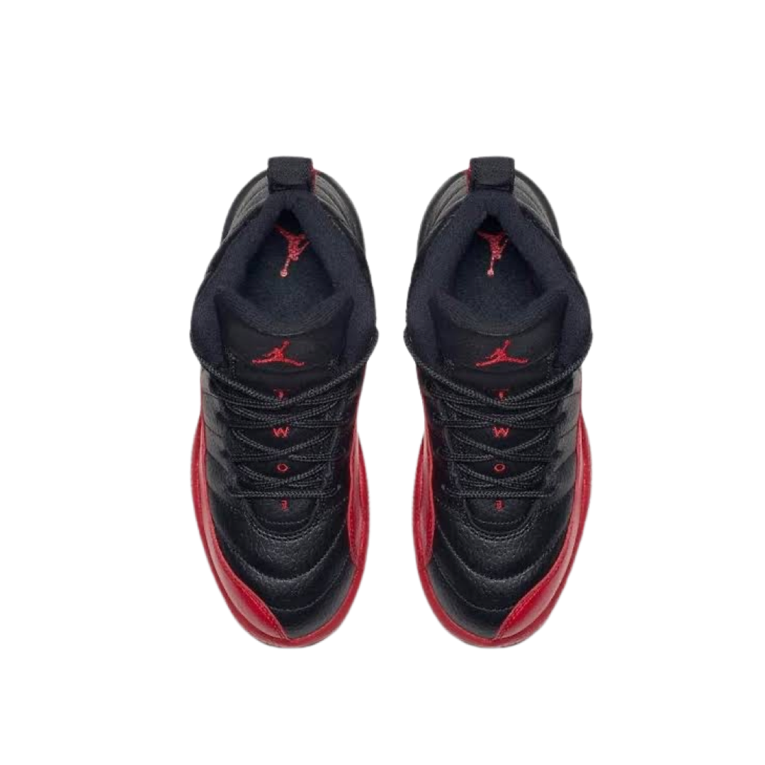 Air Jordan 12 PS Flu Game 2016 Black Varsity Red Basketball Shoes for Kids - Perfect for Preschool Playdates and Sports Activities