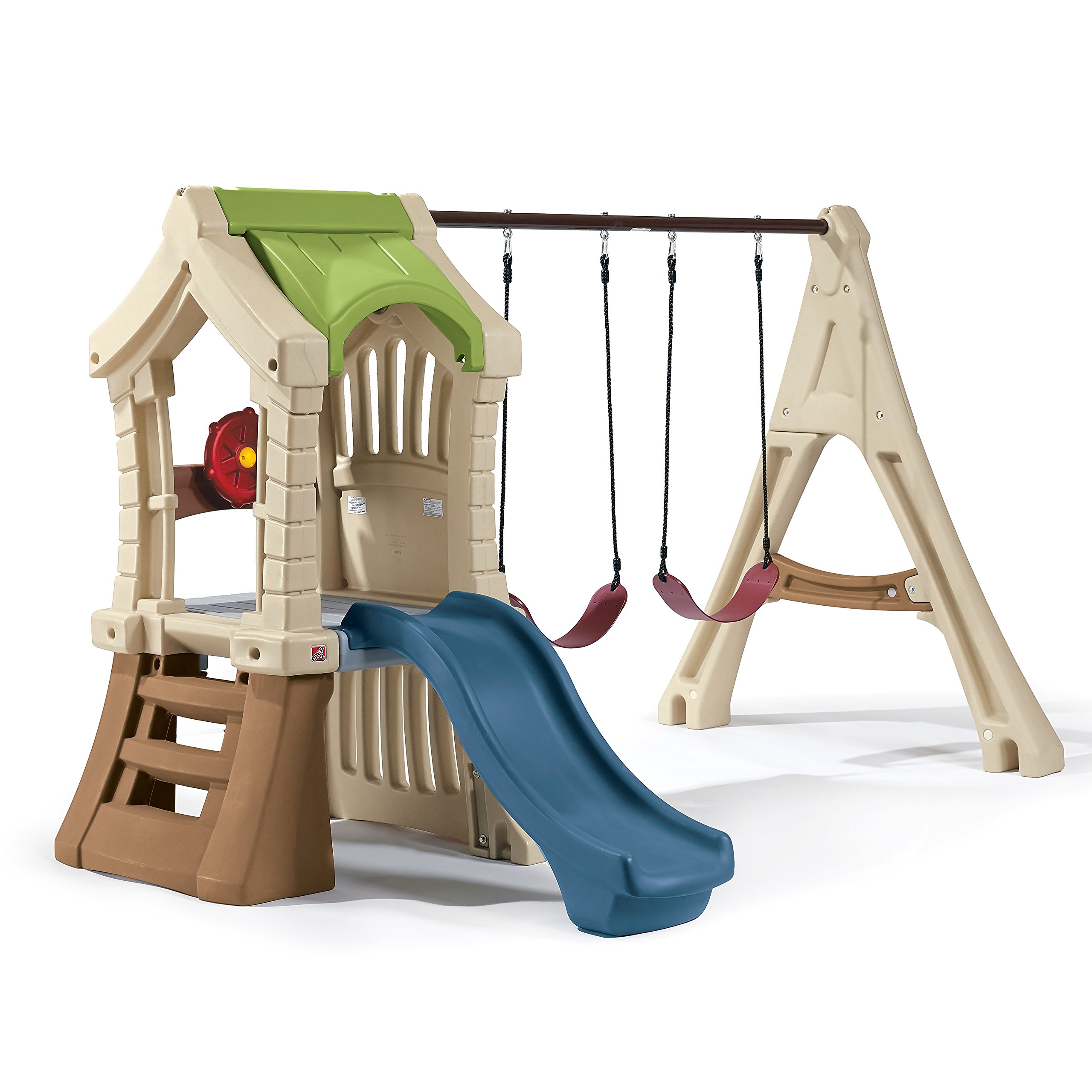 Step2 Play Up Gym Set - Kids Outdoor Swing Set with Slide & Swings | Durable Plastic Playground Equipment for Backyard Fun | Perfect for Toddlers & Preschoolers Outdoor Activities