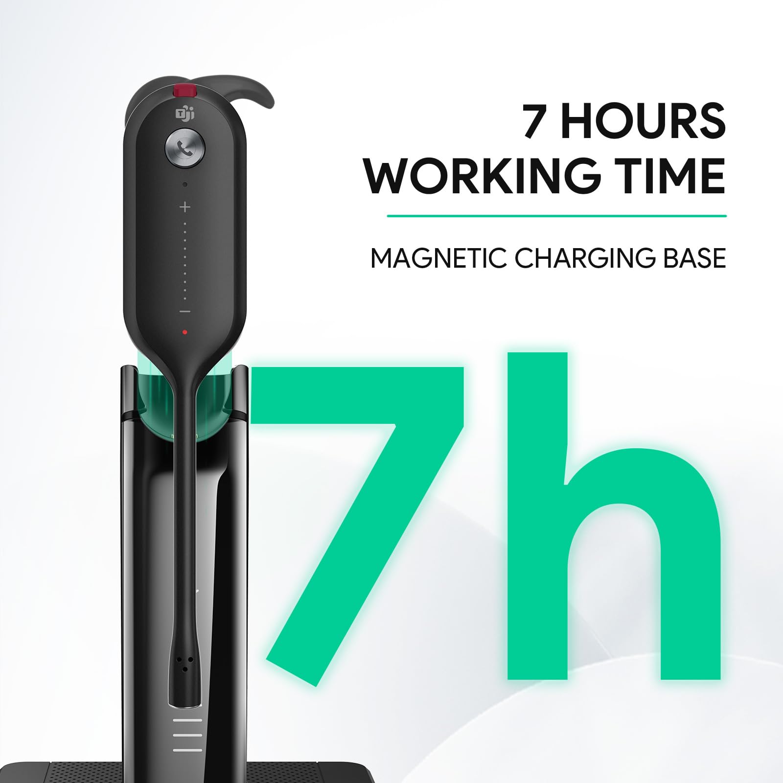 Yealink WH63 Wireless DECT Headset - Teams Certified Single-Ear Office Headset with Noise Cancelling Mic for Desk Phone & Computer Softphone | Compatible with Polycom & Grandstream IP Phones | Perfect for Remote Work, Call Centers & Business Communications