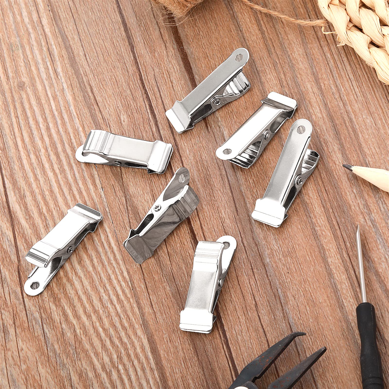 Grevosea 12 Pack Metal Mini Clips - Small Sturdy Spring Clips for Row Cover, Alligator Clips - Perfect for Home, Office, School & DIY Projects | Organize Wires, Clothes, Socks, Towels, Papers | Great for Crafting, Photo Display & Snack Bag Sealing