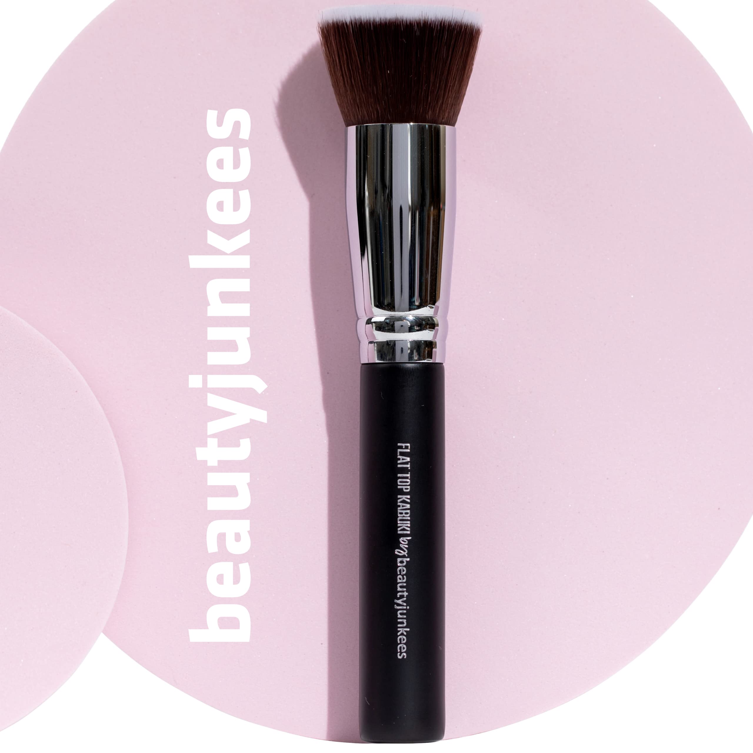 Flat Top Kabuki Foundation Brush - Large Dense Synthetic Makeup Brush for Liquid, Cream & Powder | Perfect for Buffing, Blending & Stippling | Professional Makeup Applicator for Flawless Base | Ideal for Everyday Makeup & Airbrush Finish