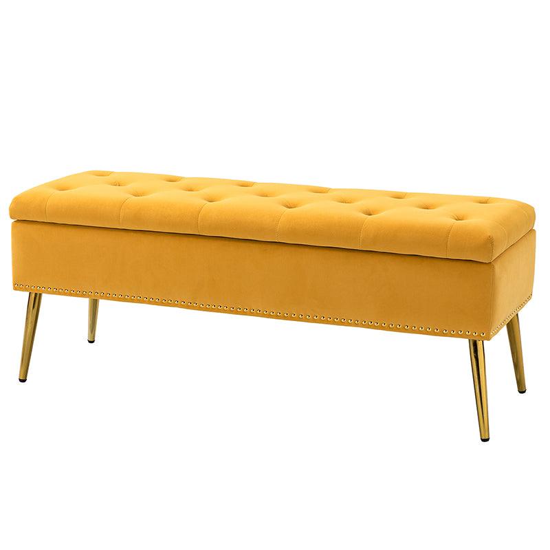 Lenore Upholstered Storage Bench with Cushion Seat - Modern Upholstered Ottoman for Bedroom, Living Room & Entryway - Multi-Functional Storage Furniture for Home Organization