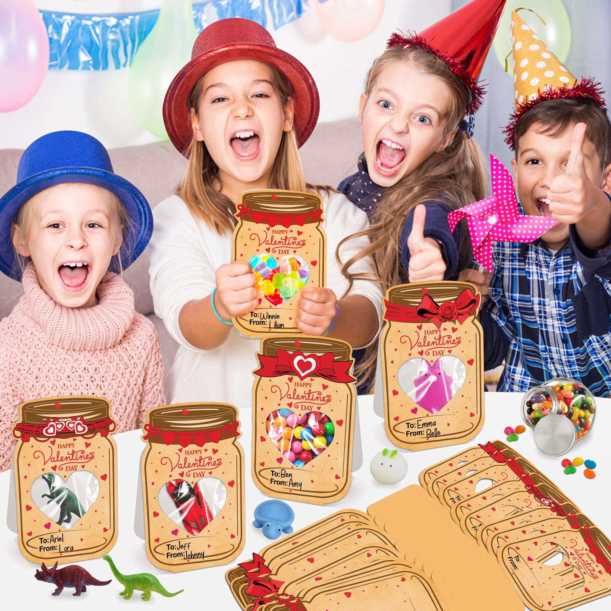 40 Pack Funny 3D Valentine's Day Cards for Kids - Classroom Exchange, School Party Favors & Prizes - Perfect for Valentine's Day Gifts and Classroom Activities (Candy Not Included)