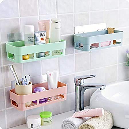 KINZILLA 2-in-1 Kitchen Sink Soap Holder and Sponge Rack - Plastic Bathroom Soap Dispenser Organizer for Sink Countertop - Multicolor (2-Pack) - Perfect for Kitchen, Bathroom, and Laundry Room Organization