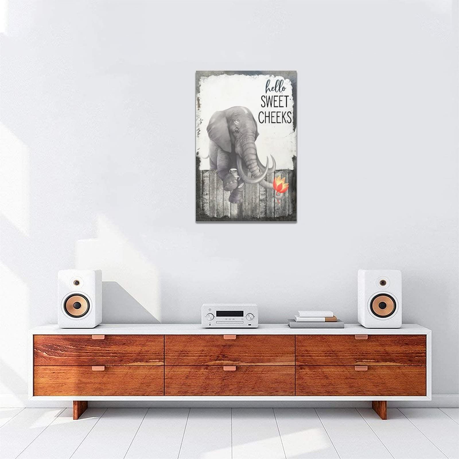 Funny Elephant Canvas Wall Art 16x24