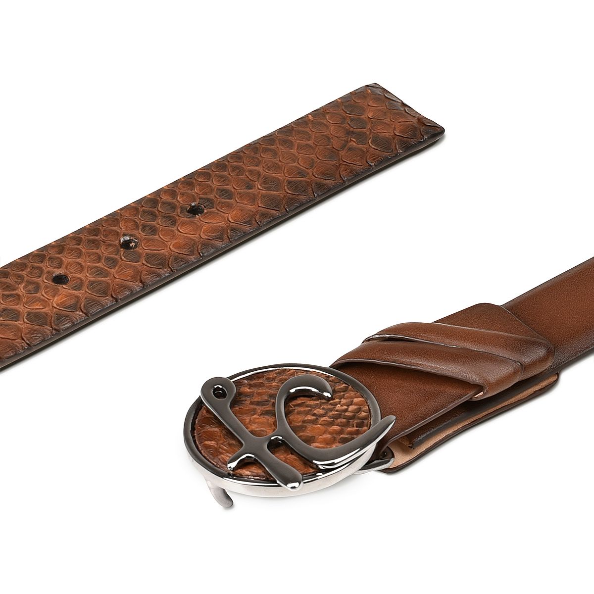 CS537PI Men's Fashion Python Leather Belt - Casual Honey Brown Genuine Leather Strap for Jeans & Dress Pants | Perfect for Office, Date & Formal Occasions