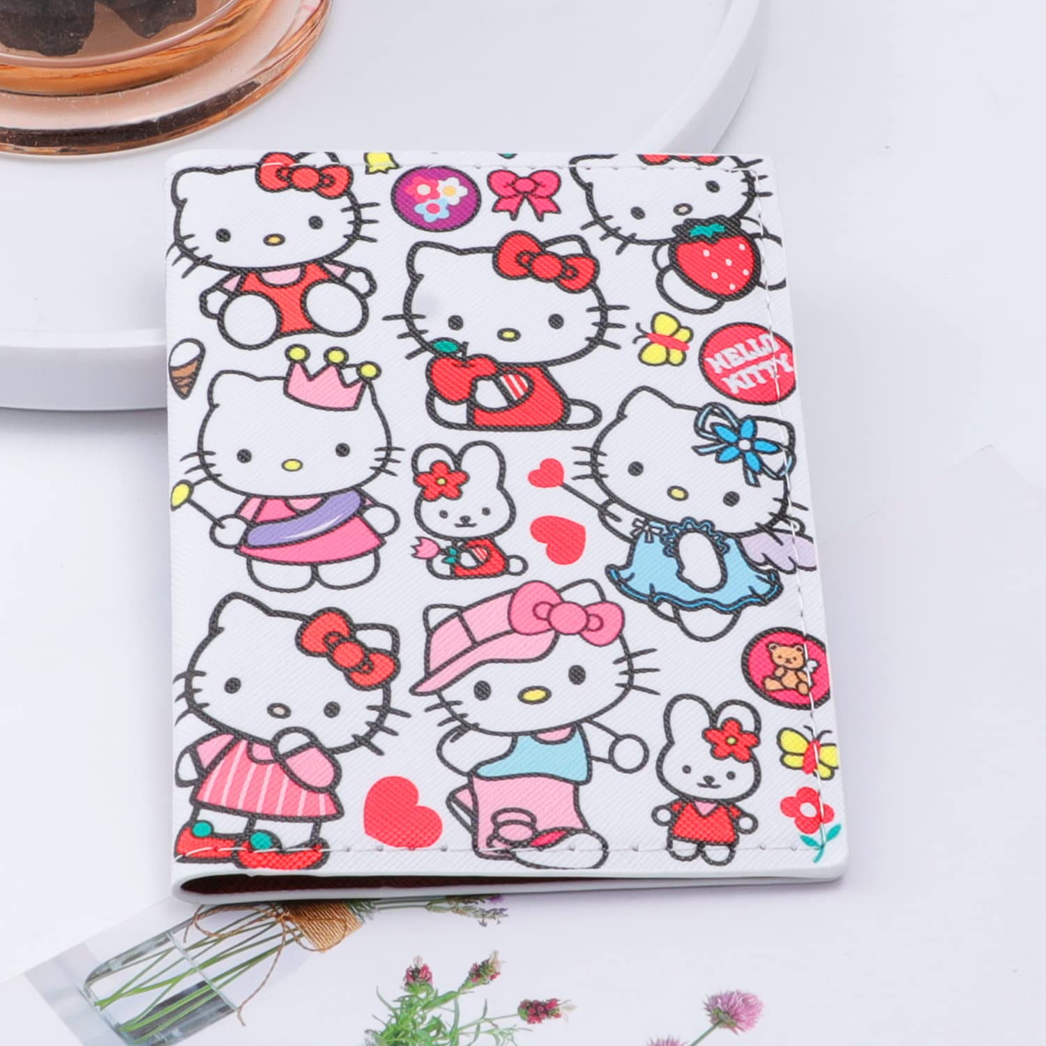 Cute Cat Leather Passport Wallet for Women - Travel & Daily Use