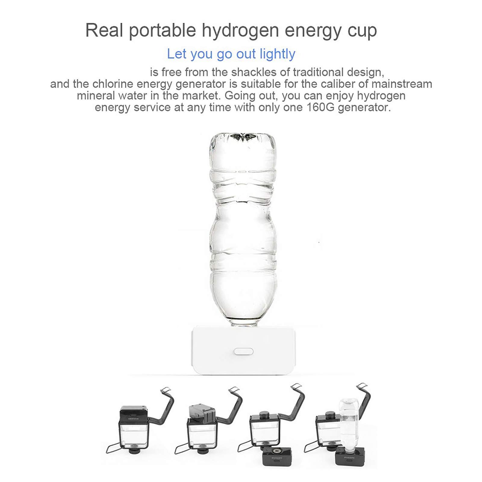 Gaone Hydrogen Water Bottle - 350ML Portable Hydrogen-Rich Water Generator with 1000PPB Hydrogen Content, Electrolysis Technology for Antioxidant Alkaline Water - Perfect for Sports, Travel & Daily Hydration