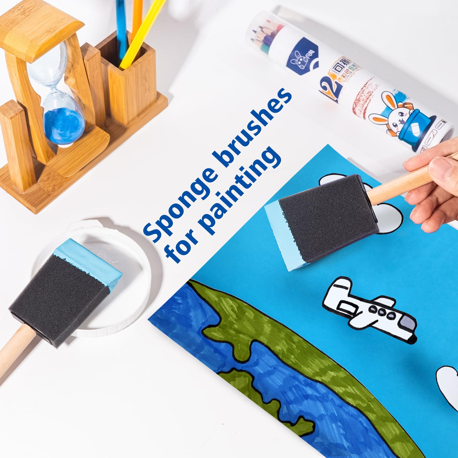 48 Pack 2 Inch Foam Paint Brushes - Bulk Sponge Brushes for DIY, Craft Painting & Staining - Perfect for Home Decor, Furniture Refinishing & Art Projects