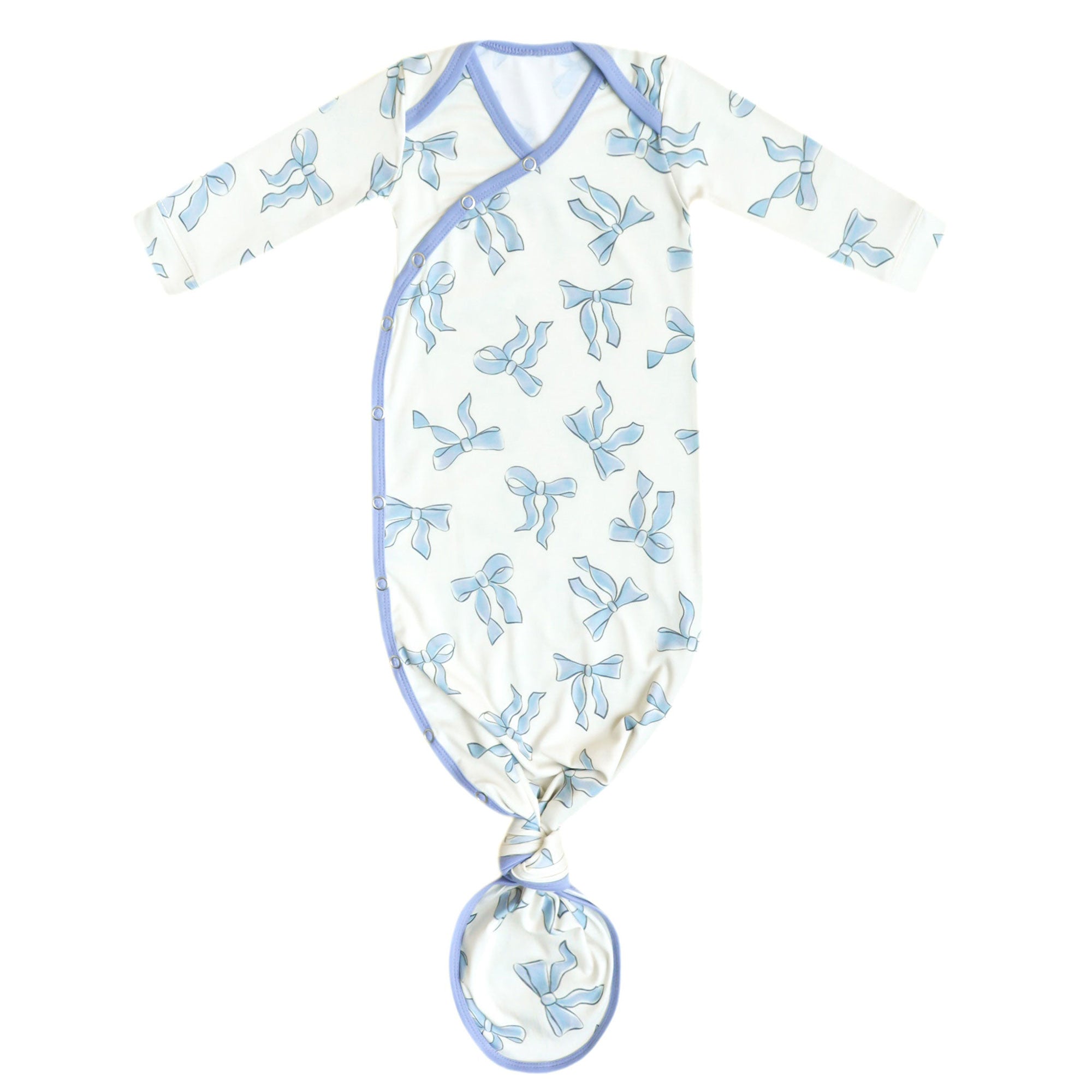 Soft Newborn Knotted Gown - Organic Cotton Baby Sleepwear for Boys & Girls - Perfect for Hospital, Photo Shoots & First Outfits