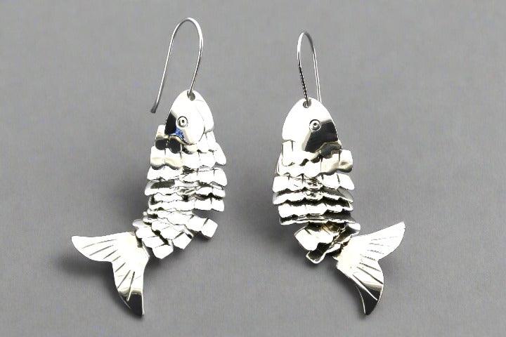 Dancing Fish Drop Earrings - Sterling Silver Dangle Earrings for Women - Perfect for Parties, Weddings & Everyday Wear