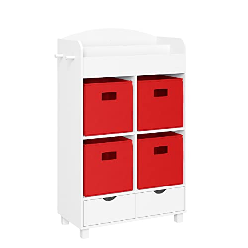 Whtie With 4 Red Bins