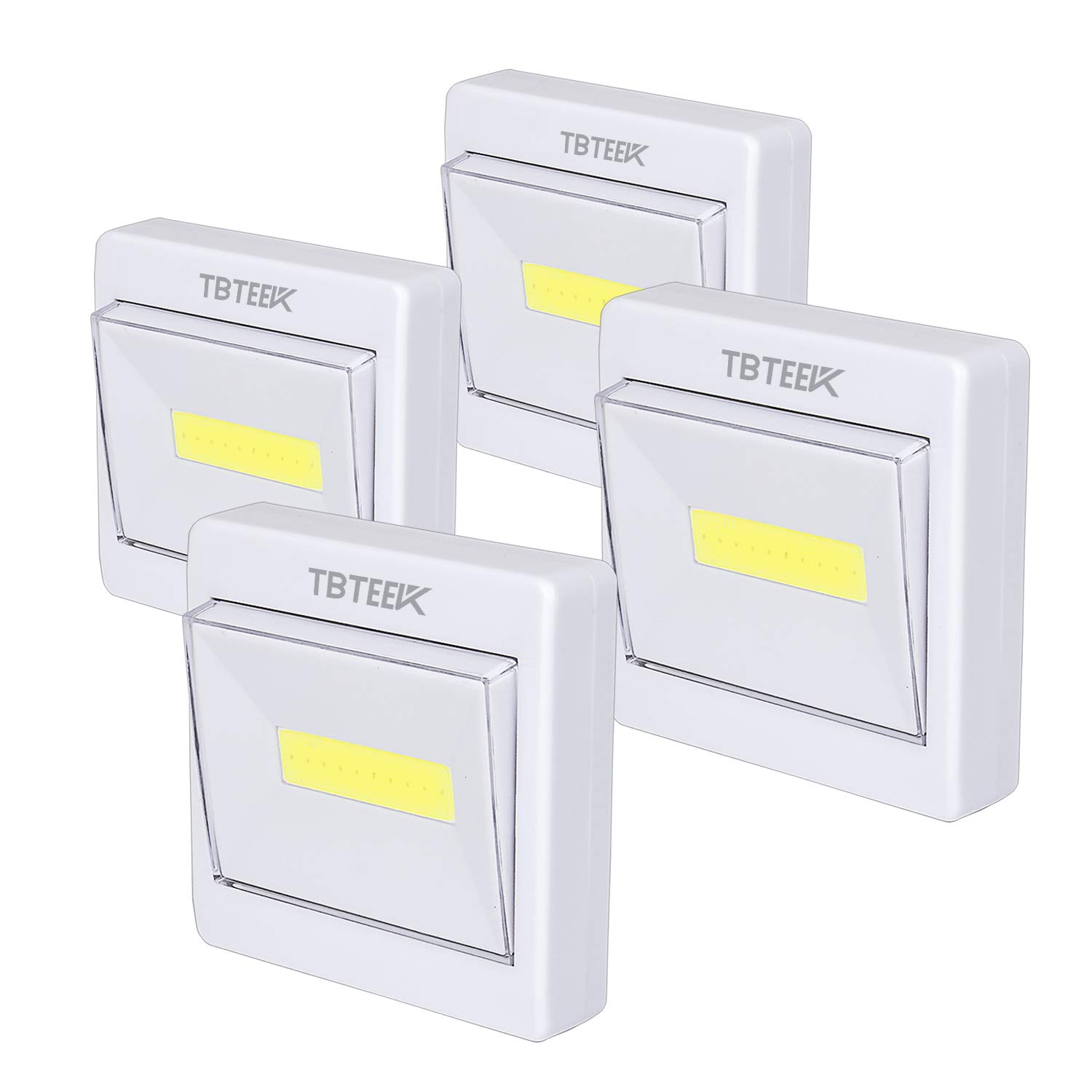 TBTeek Battery Operated Closet Light - Super Bright 200LM COB LED Stick-On Tap Light for Closet, Wardrobe, Shed, Attic & Emergency Use - Easy Installation Motion Sensor Nightlight (4 Pack) - Perfect for Dark Spaces, Power Outages & Home Safety