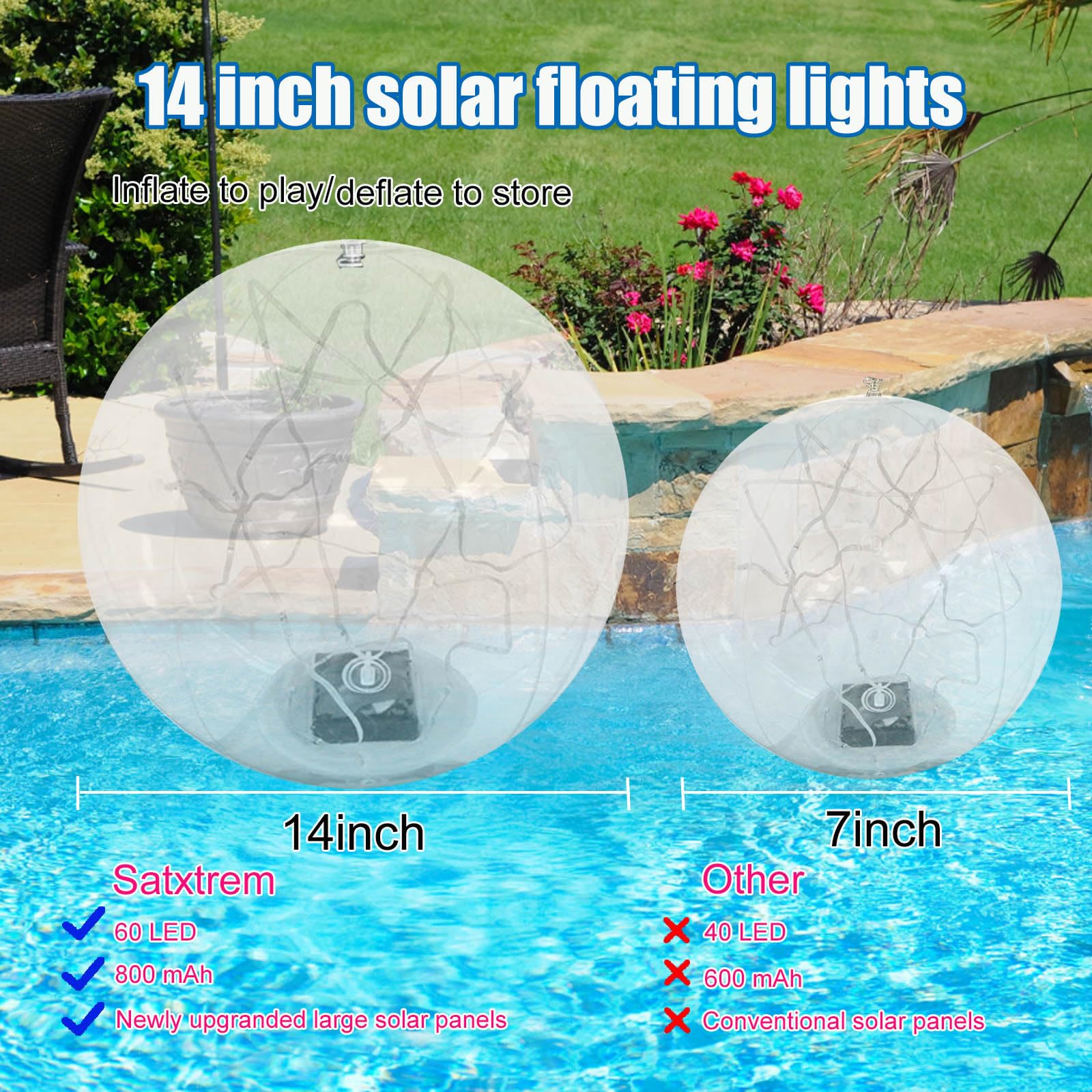 Solar Powered Floating Pool Lights - 14
