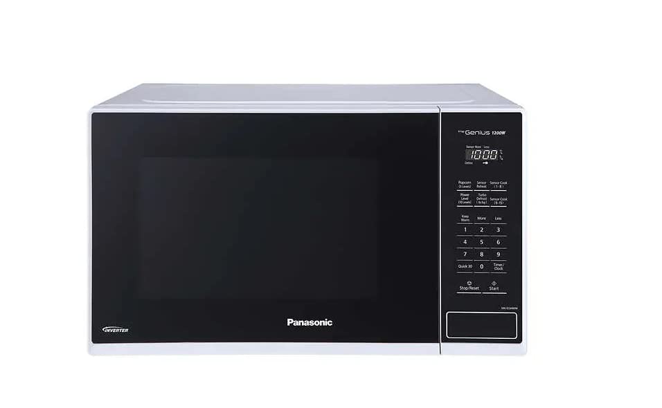 Panasonic NNSC64MW 1.3 cu ft 1200W Inverter Microwave Oven with Genius Sensor - Compact Countertop Microwave for Small Kitchens, Dorms & Offices - Perfect for Reheating, Defrosting & Quick Meals