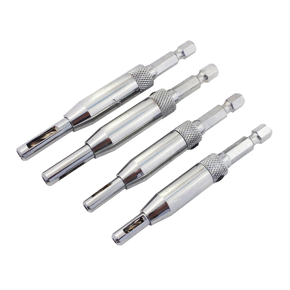 Yakamoz 4PCS HSS Self-Centering Hinge Drill Bit Set - 5/64