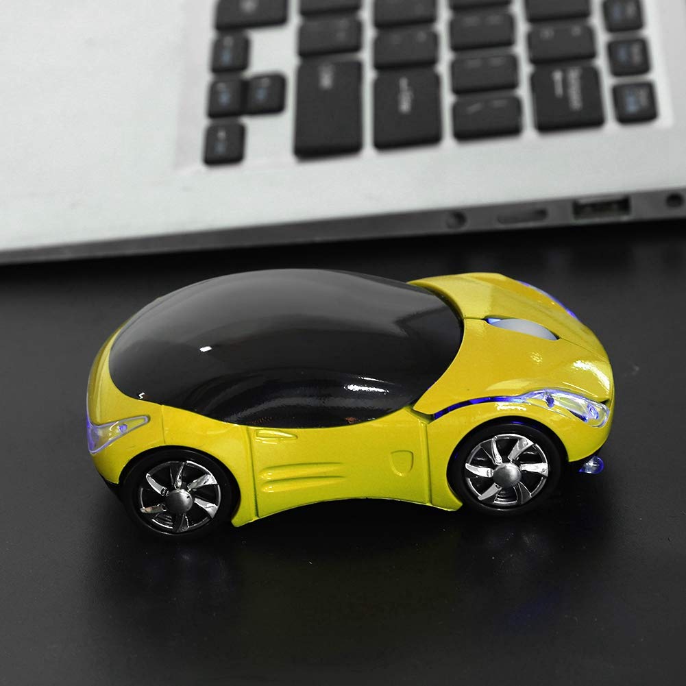 Pomya Wireless Mouse - 2.4G Bluetooth Optical Mouse with 1600DPI for Mac, Windows PC & Tablet | 10m Wireless Range | Receiver Storage | Gold | Perfect for Gaming, Office & Remote Work