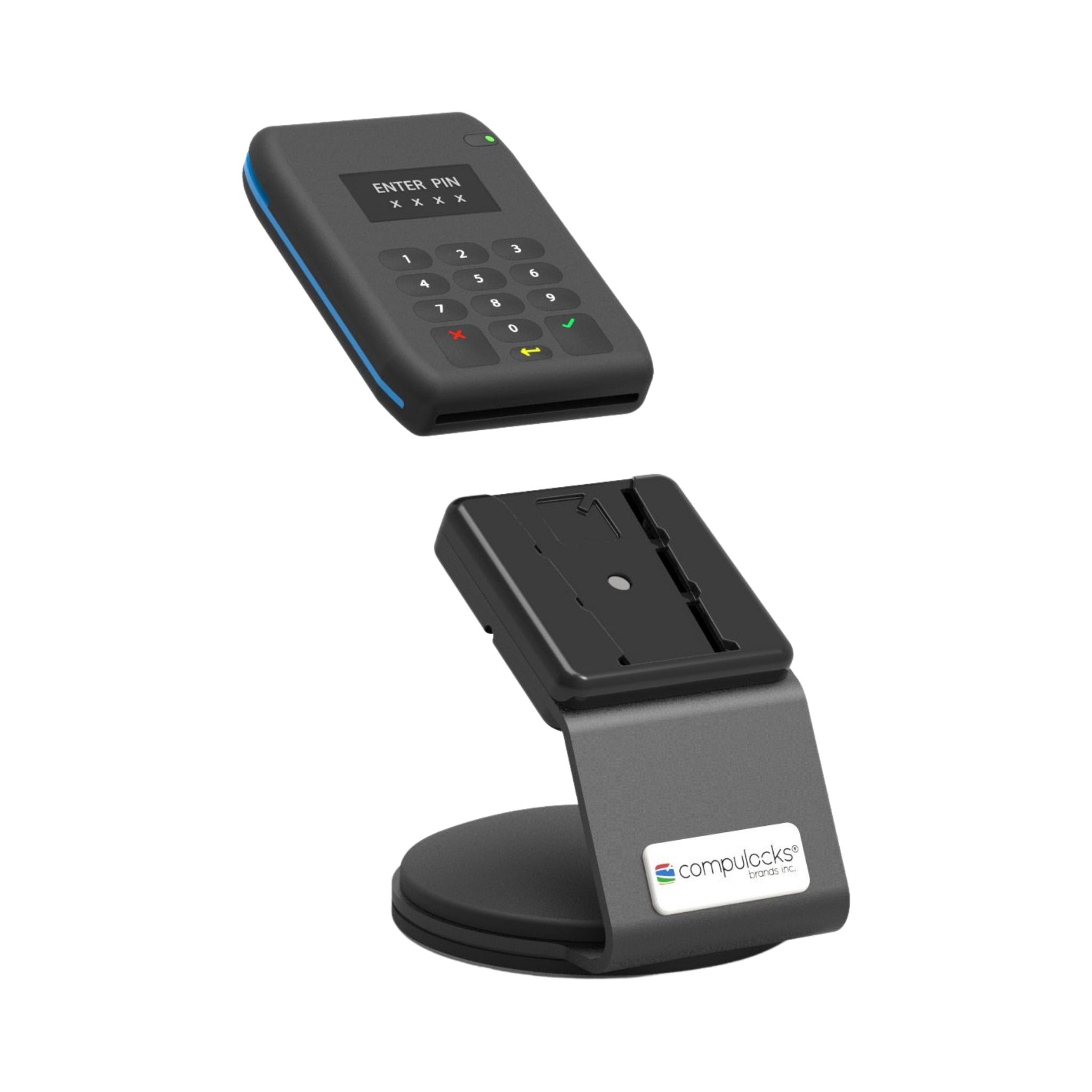Compulocks Slidedock Universal Secure EMV Stand for Credit Card Readers - Durable & Anti-Theft Payment Terminal Holder for Retail, Restaurants & POS Systems