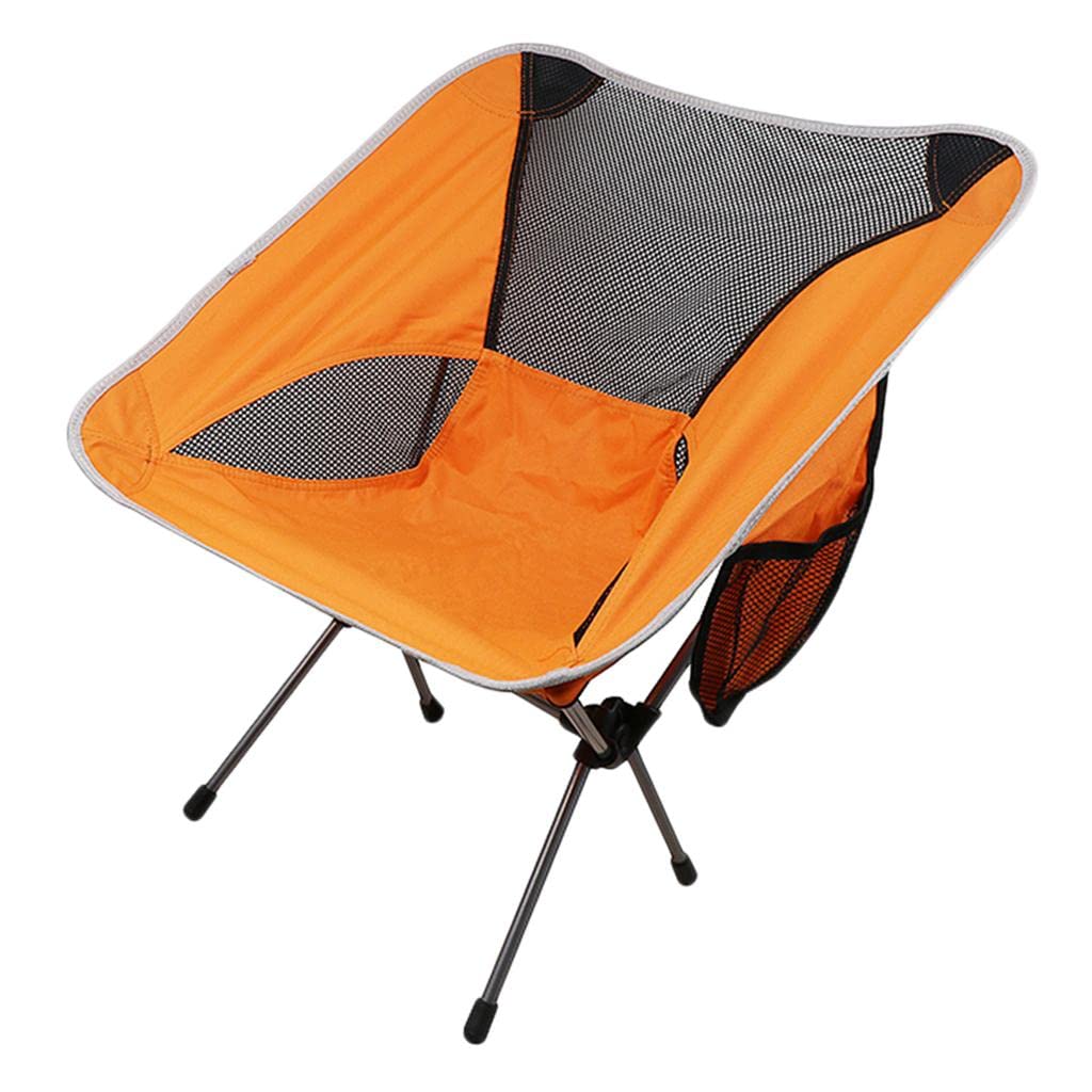 Portable Backpack Folding Chair for Camping, Fishing, Hiking, Travel, Picnic - Lightweight & Compact Outdoor Chair for Beach, Park, Concert, Sports Events (Orange)