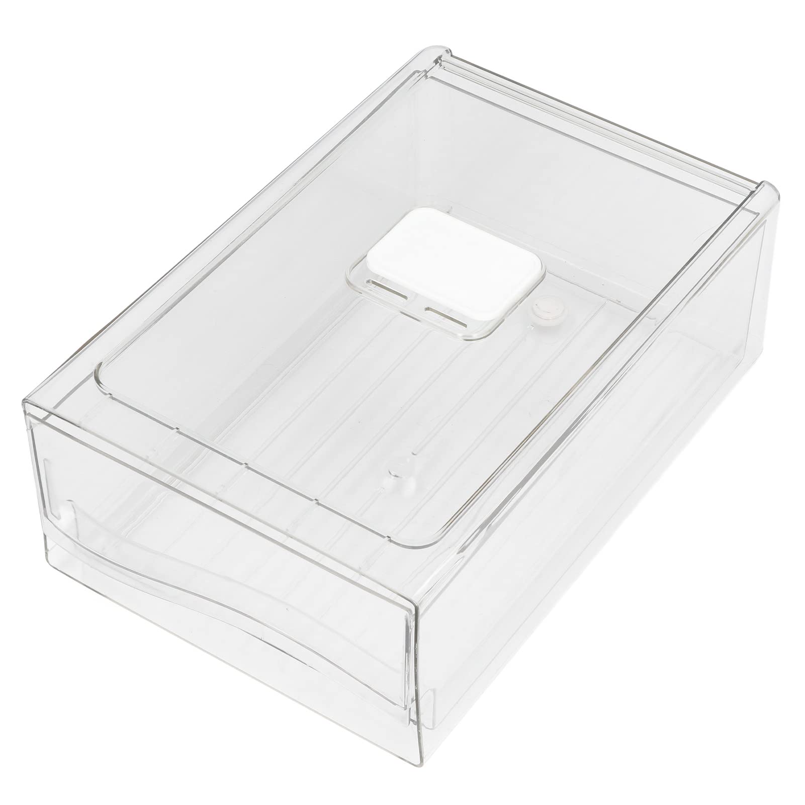 Clear Stackable Food Grade Organizing Bins - Refrigerator & Freezer Storage Containers for Kitchen, Travel, Picnic & Party | BPA-Free Plastic Fridge Organizers with Glossy Finish (Large)