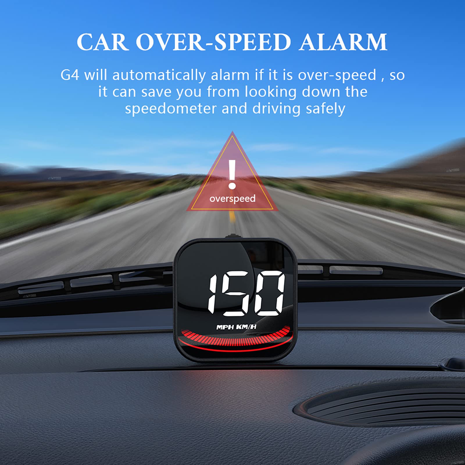 Universal GPS Speedometer & Heads Up Display (HUD) - Colorful Car HUD for All Vehicles | Real-Time Speed Tracking | Perfect for Night Driving & Road Trips (G4 Model)