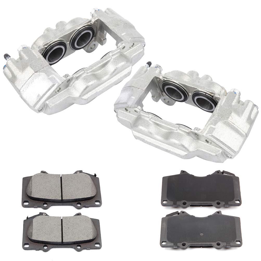 High Performance Brake Caliper with Ceramic Pads - Front Pair (2 Calipers & 4 Pads) Compatible with 2003-2009 Toyota 4Runner & 2005-2017 Tacoma - Quiet, Durable Braking for Off-Road & Daily Driving