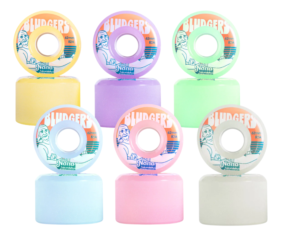 Nana Bludgers 62mm Skateboard Wheels - High Performance Wheels for Street, Park & Cruising - Perfect for Skaters & Longboarders