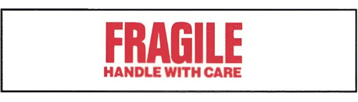 Fragile Handle with Care Printed Tape 3 Inch Wide x 3000 Feet - 4 Pack Machine Rolls for Shipping Boxes & Package Protection