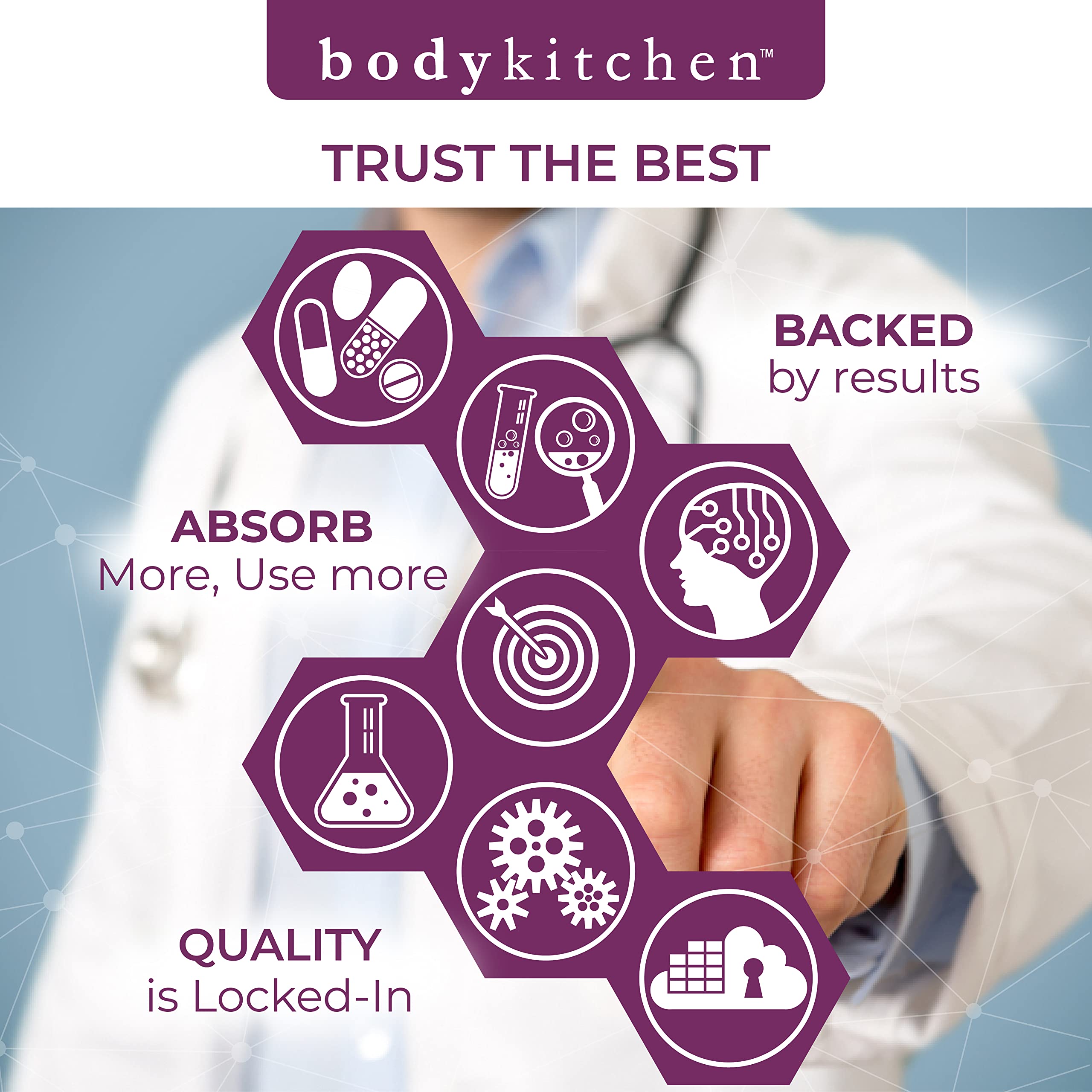 Body Kitchen Youthful Beauty Advanced Collagen Peptides Powder - Grass Fed Collagen Supplement for Hair, Skin & Nails with Resveratrol & Hyaluronic Acid - Anti-Aging & Antioxidant Support (1 Pack) | Perfect for Daily Wellness Routine & Beauty Enhancement