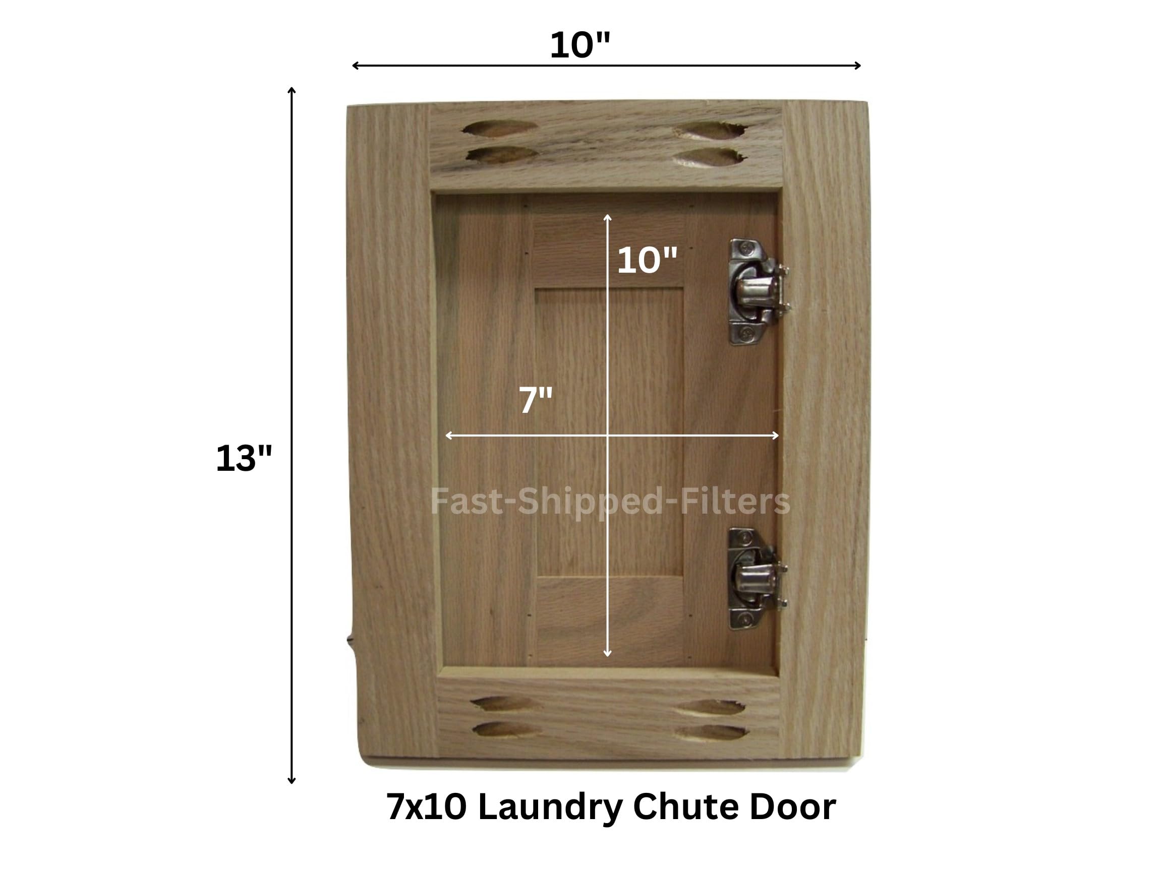 7x10 Laundry Chute Door Opening - Unfinished Oak Framed Shaker Style for Home, Basement, and Multi-Level House Organization