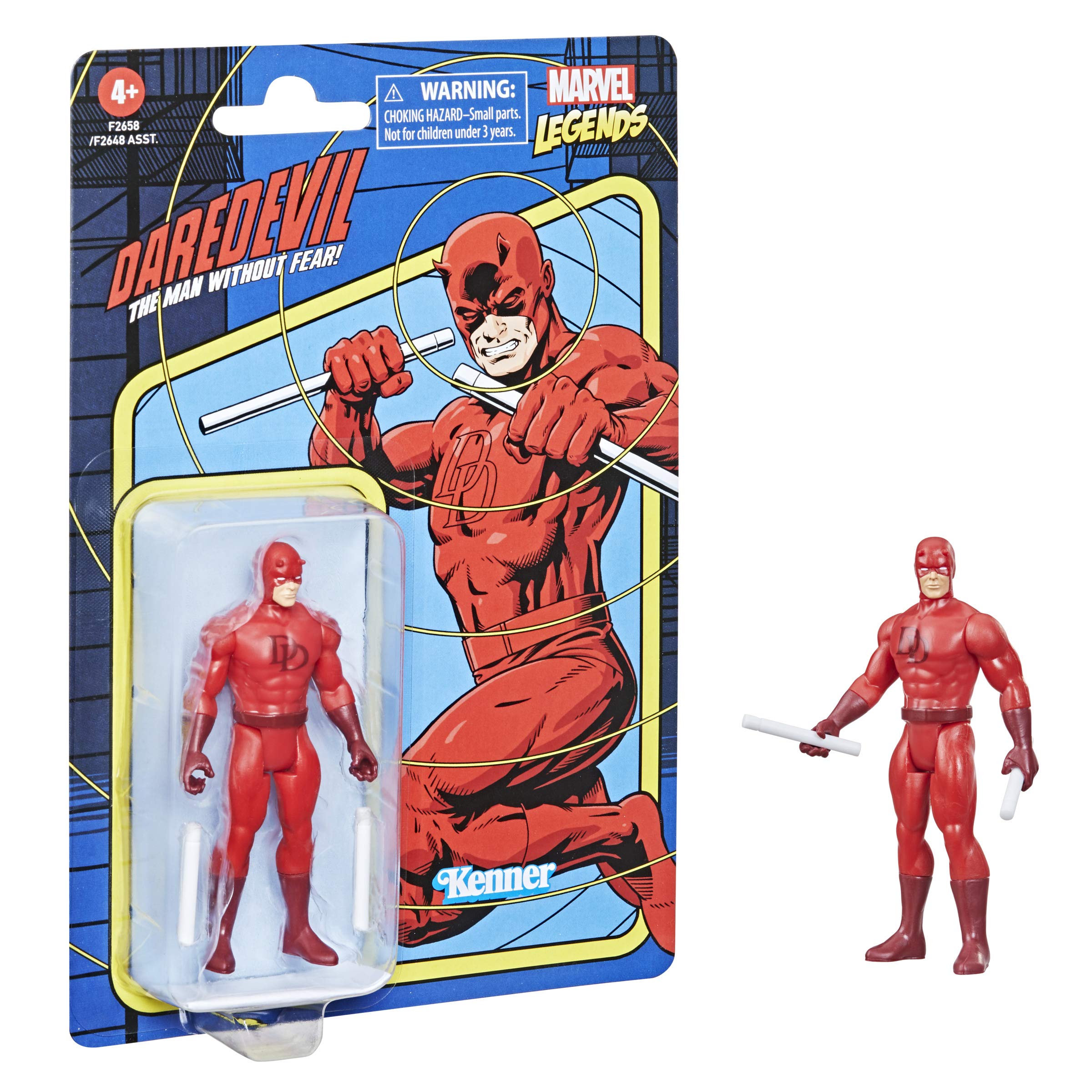 Marvel Hasbro Legends 3.75-inch Scale Retro 375 Collection Daredevil Action Figure Toy - Collectible Superhero Figure for Display, Play & Marvel Fans