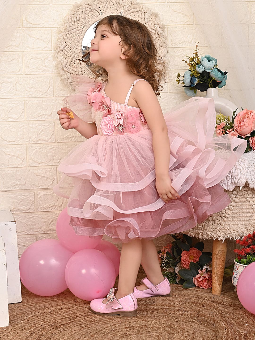 Pre Order: One Shoulder Pink Bonning Dress - Elegant Women's Party Cocktail Dress for Evening Events, Weddings & Special Occasions