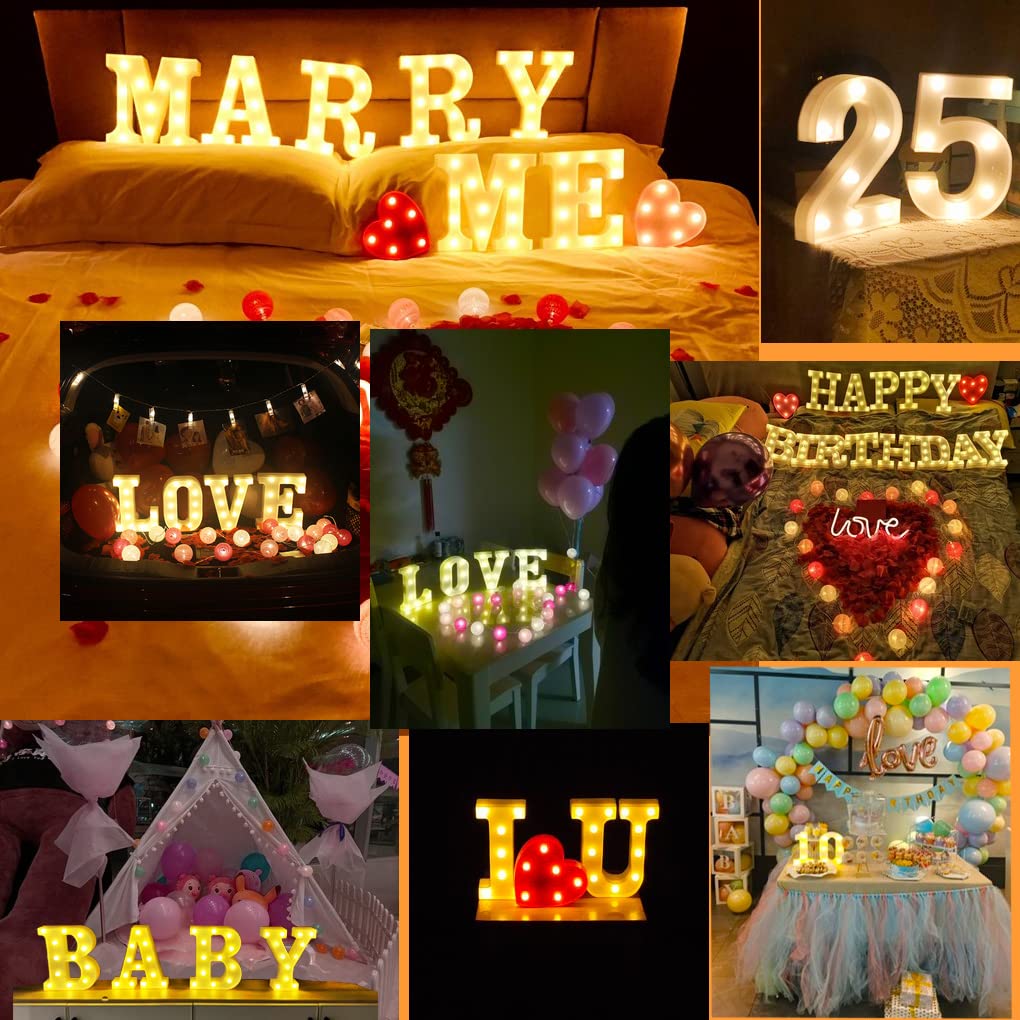 Large LED Light Up Numbers 5 - Decorative Lighted Sign for Night Light, Wedding, Birthday Party, Christmas & Home Bar Decor - Perfect for Indoor & Outdoor Events