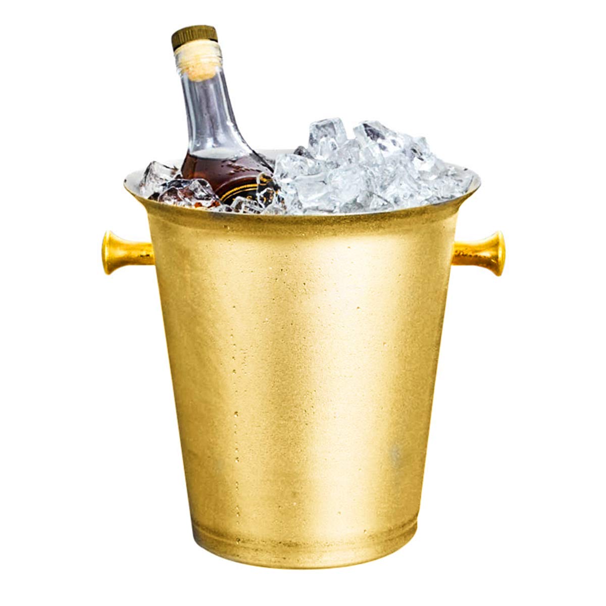 Gold Plated Stainless Steel Champagne Ice Bucket with Carry Handles - Elegant Party Wine Chiller for Weddings, Celebrations & Outdoor Events