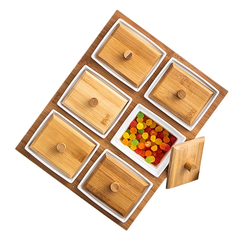 Zuyang Nut Serving Platter - 3 Compartment Snack Tray for Dry Fruits, Nuts, Dips & Condiments | Perfect for Parties, Entertaining & Family Gatherings