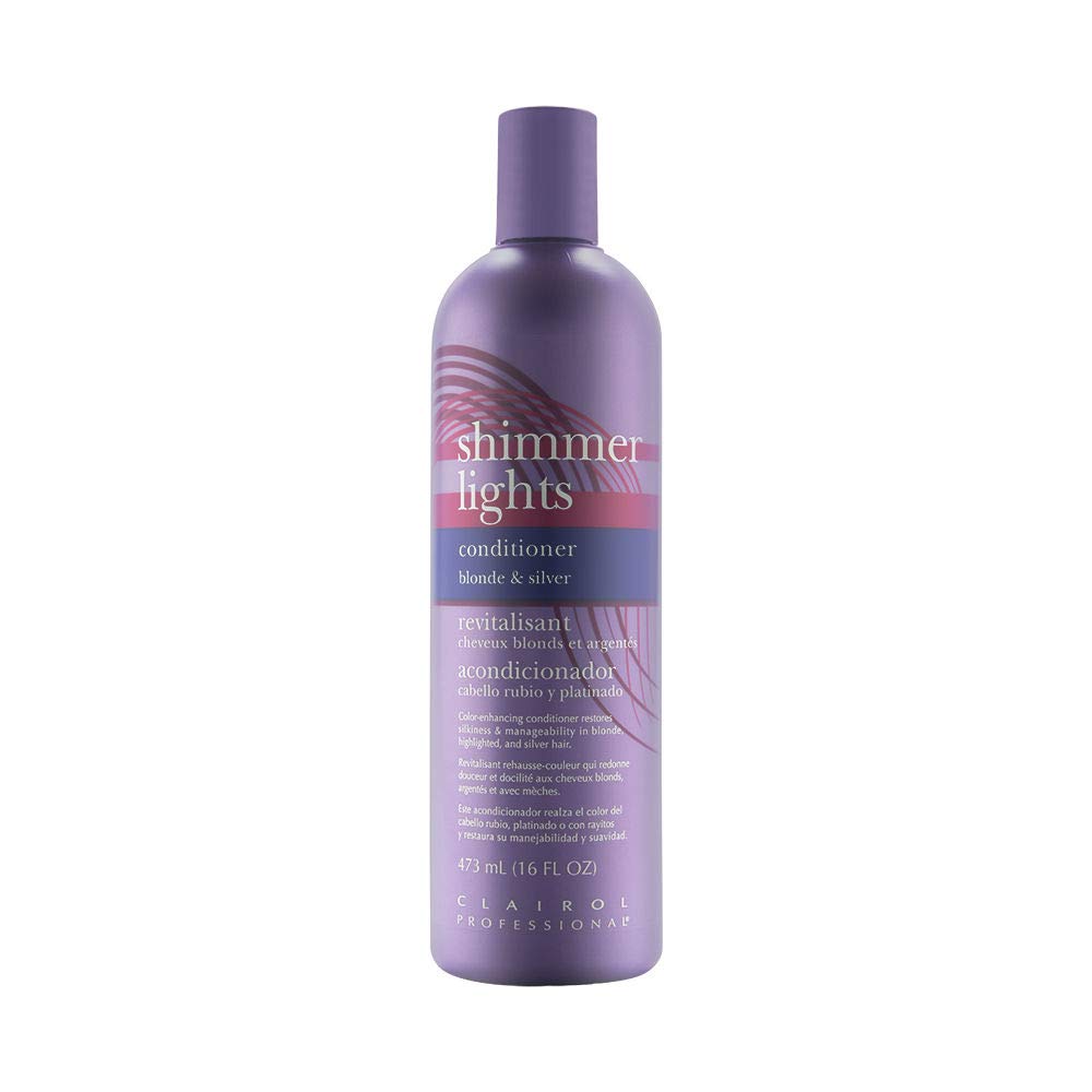 Clairol Professional Shimmer Lights Purple Toning Conditioner for Blonde, Silver & Gray Hair - Neutralizes Brassiness & Enhances Shine - Perfect for Salon & Home Hair Care