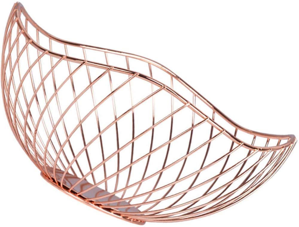 Vintage Style Metal Fruit Bowl - Gold & Rose Gold Countertop Fruit Basket for Kitchen, Dining Table & Living Room - Elegant Snack Storage & Display Organizer - Perfect for Fresh Fruits, Nuts & Party Appetizers