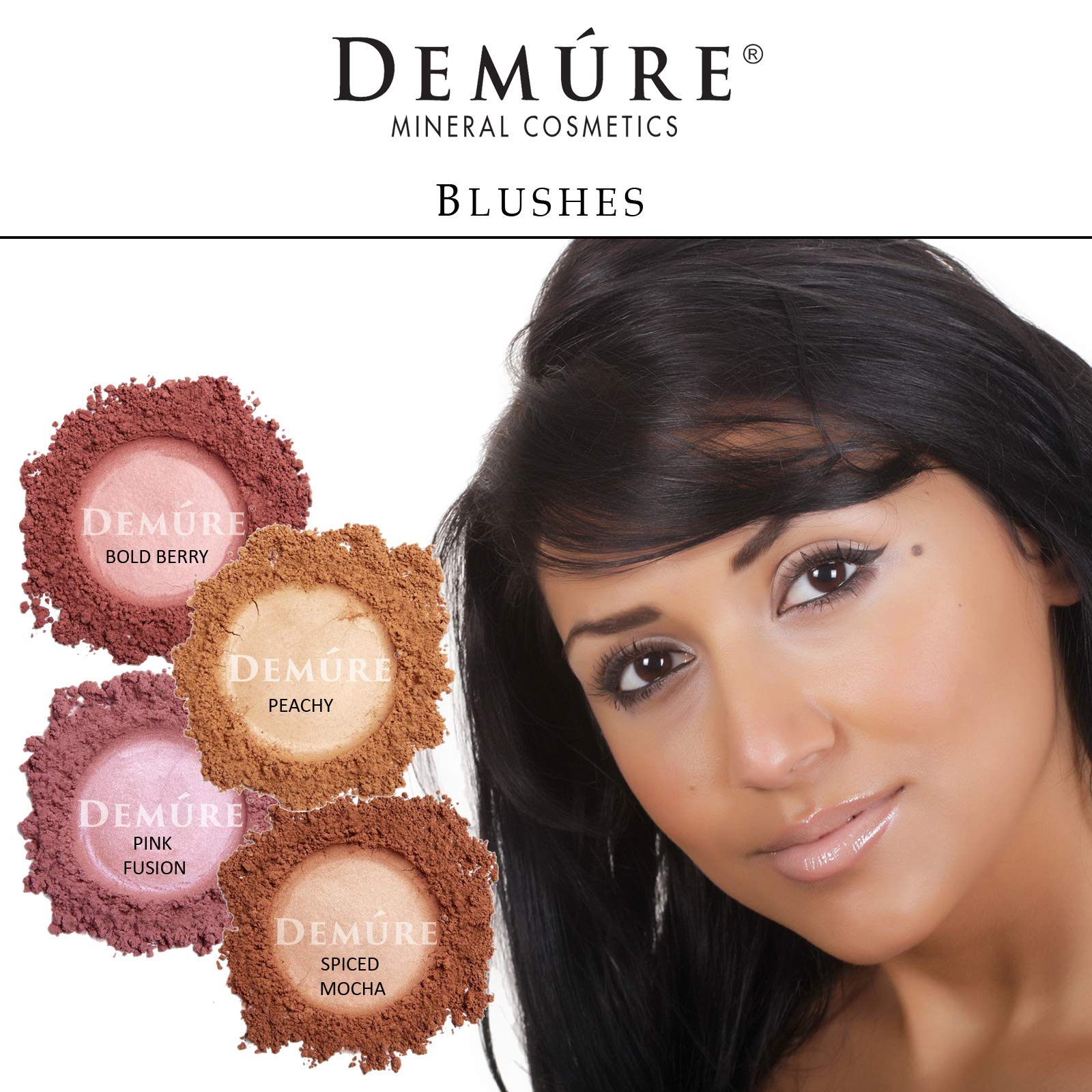 Demure Mineral Blush Makeup - Pink Fusion Loose Powder, Natural & Cruelty-Free Professional Blush for Cheeks | Perfect for Daily Wear, Special Occasions & Photoshoots