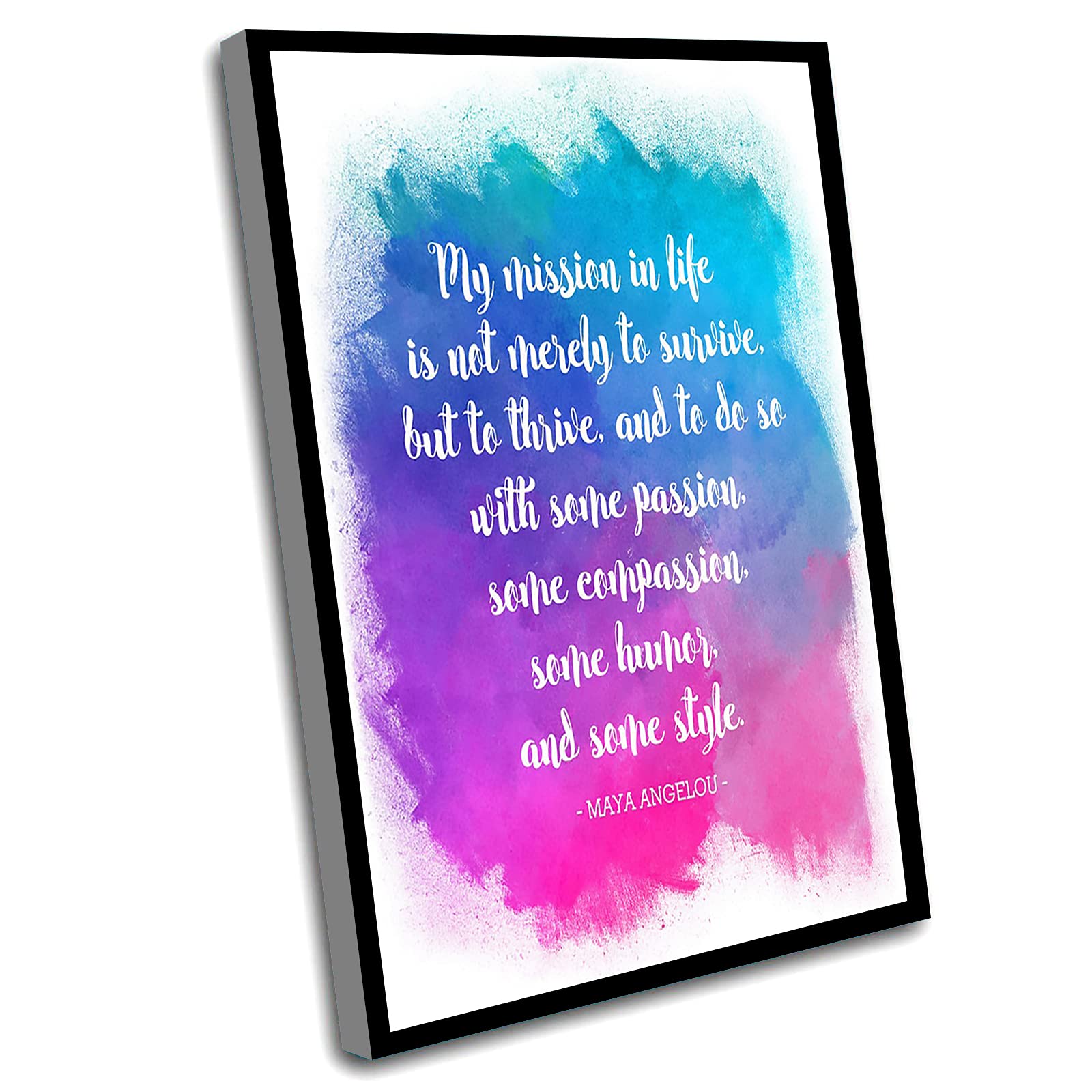 Inspiring Maya Angelou Quote Wall Art - 16x24 Inch Framed Literary Print for Office & Bedroom Decor - Perfect Book Lover Gift & Motivational Women's Poetry Artwork | Ideal for Home, Office, or Gift Giving