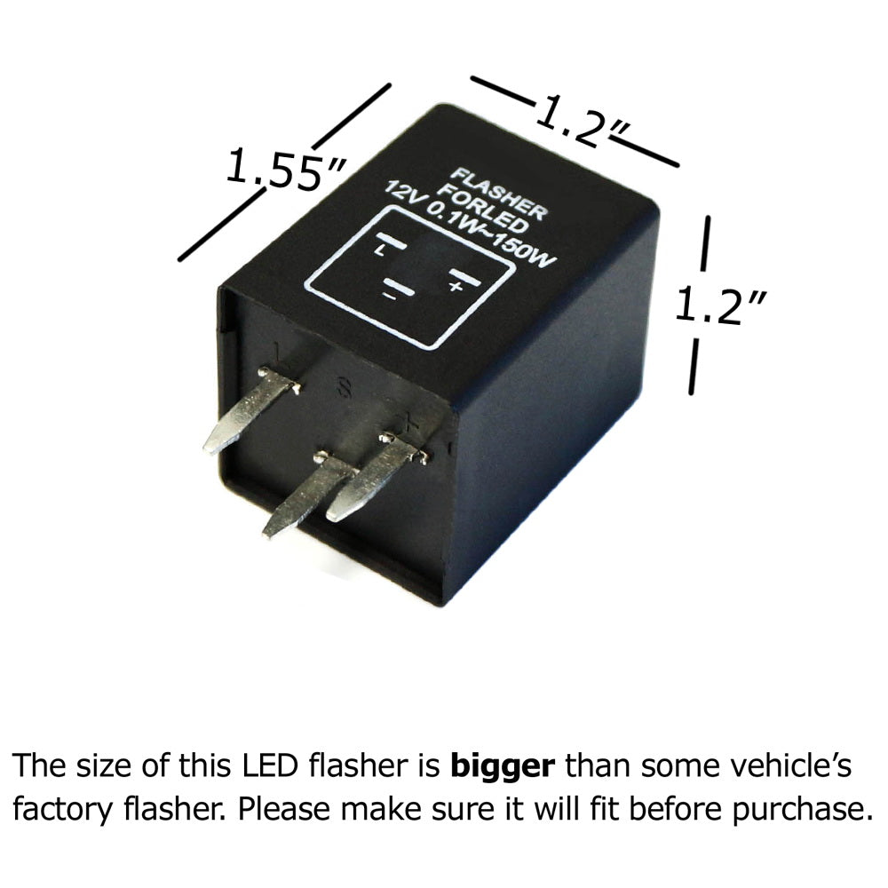 3 Pin EP28 Electronic LED Flasher Relay - Fix Hyper Flash Issue for Turn Signal Bulbs | Compatible with Cars, Trucks & Motorcycles | Easy Installation Solution